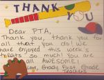 A thank you note from the First Grade Teachers