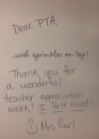 A thank you note from Ms. Carl